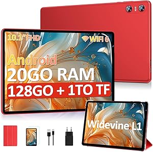 SKYEGG 10 Inch Android Tablet with 20GB RAM+128GB ROM (Expandable to 1TB) Octa-Core, Widevine L1, Wi-Fi 6, BT 5.0, 6000mA…