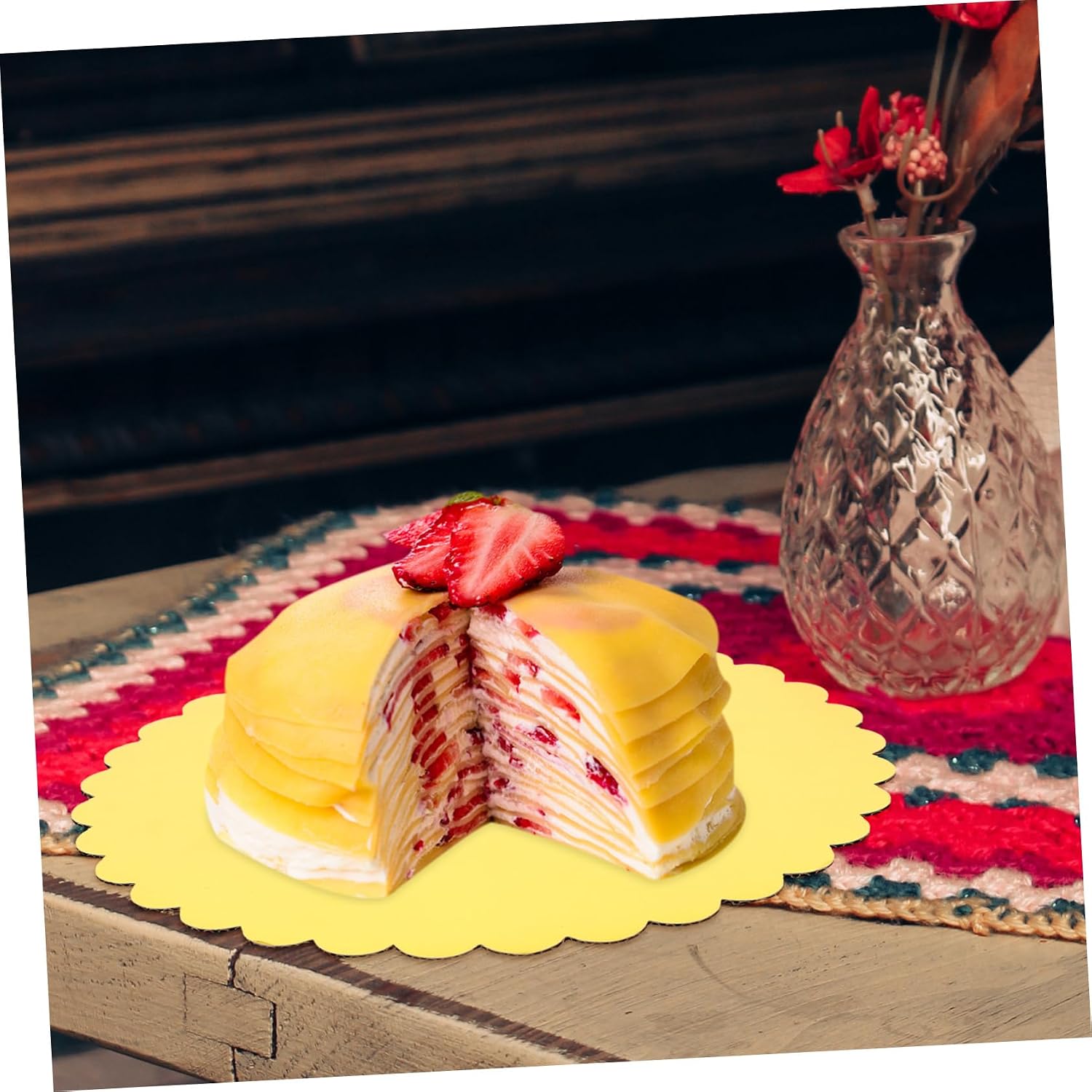 30pcs Round Cake Boards Cake Display Base for Weddings Birthdays Parties Sturdy Greaseproof Food Grade Cardboard and Presentation