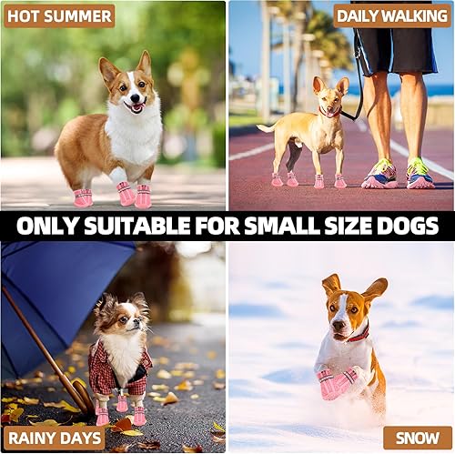Miniatura 8 de Hcpet Botas de perro para perros pequeños, botas impermeables para perros, protectores de patas para pavimento caliente, botas de senderismo de