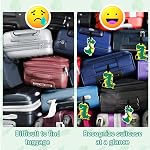 2 Pack Luggage Tags for Travel Suitcase with 2 Additional Cards, Dinosaurs Name Labels Silicone Suitcase Tags Baggage Identity ID Bags Handbag Backpacks Labels Gift for Kids Women Men Girls Boys