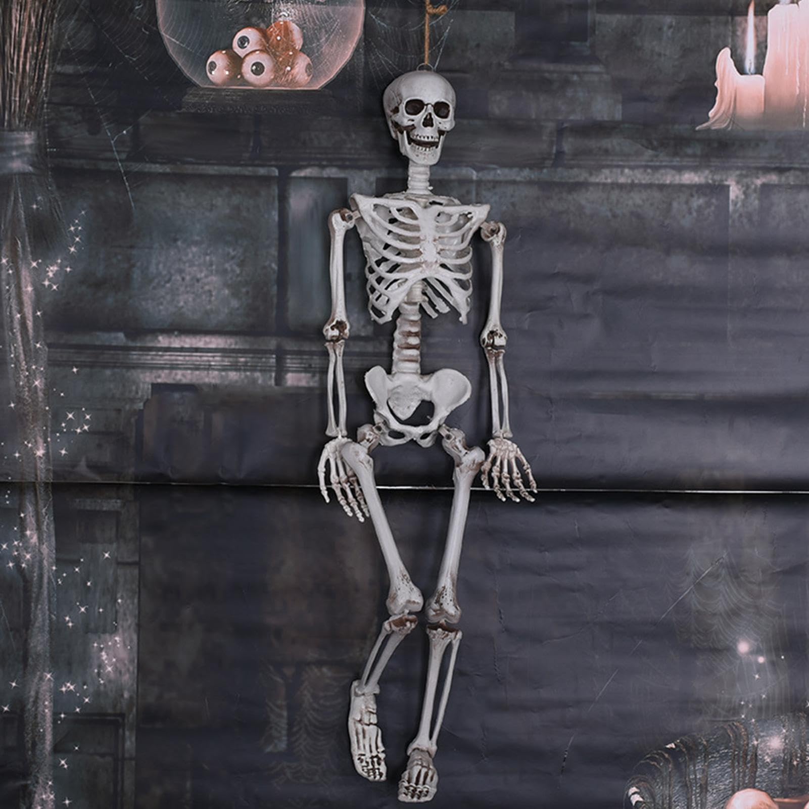 Figura Esqueleto Halloween Decoración Espeluznante de Tamaño Completo con