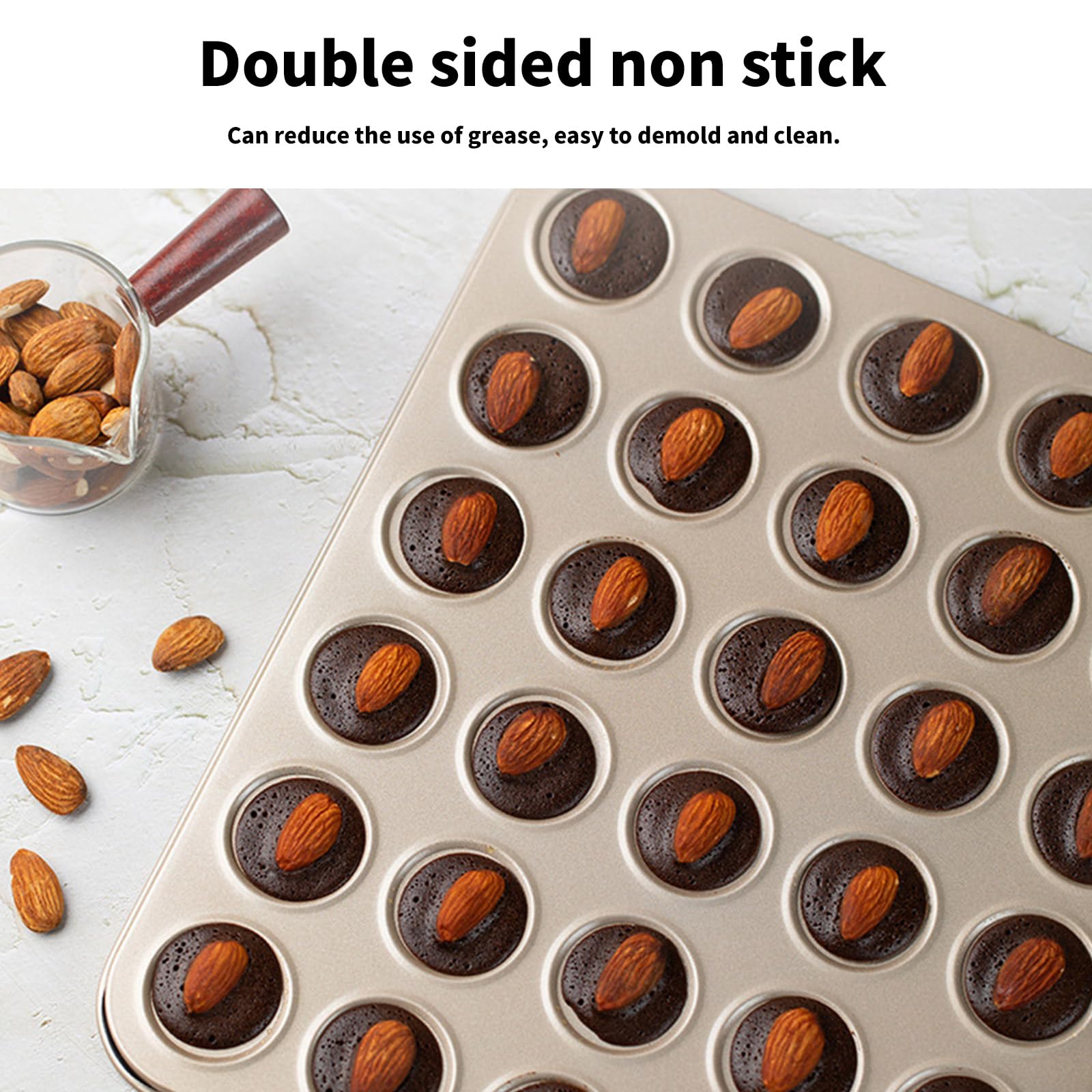 Plaque de cuisson anti-adhésive pour macarons et biscotti, moules à biscuits en acier au carbone avec 30 empreintes pour grands fours, parfait pour macarons et biscuits