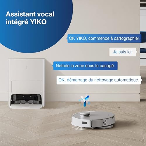 ECOVACS DEEBOT T20 Omni 6000Pa Robot aspirateur Laveur, Auto Levage de la serpillière, Nettoyage à l'eau Chaude et séchage, Vidage Automatique, détection d'obstacles 3D, réservoir d'eau 4L, Alexa/APP - 8