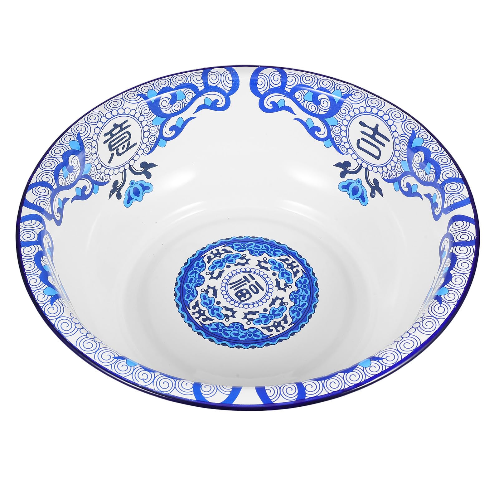 Tazón de Esmalte Vintage Azul, Gran Capacidad, Resistente al Calor