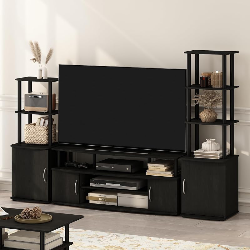 Furinno JAYA Large Entertainment Stand for TV Up to 55 Inch, Blackwood image 4