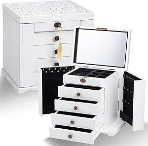 Organizador Almacenamiento Elegante Para Mujer, 5 Cajon, Organizador Joyas, Caja Madera Para Collar - AliExprs 36