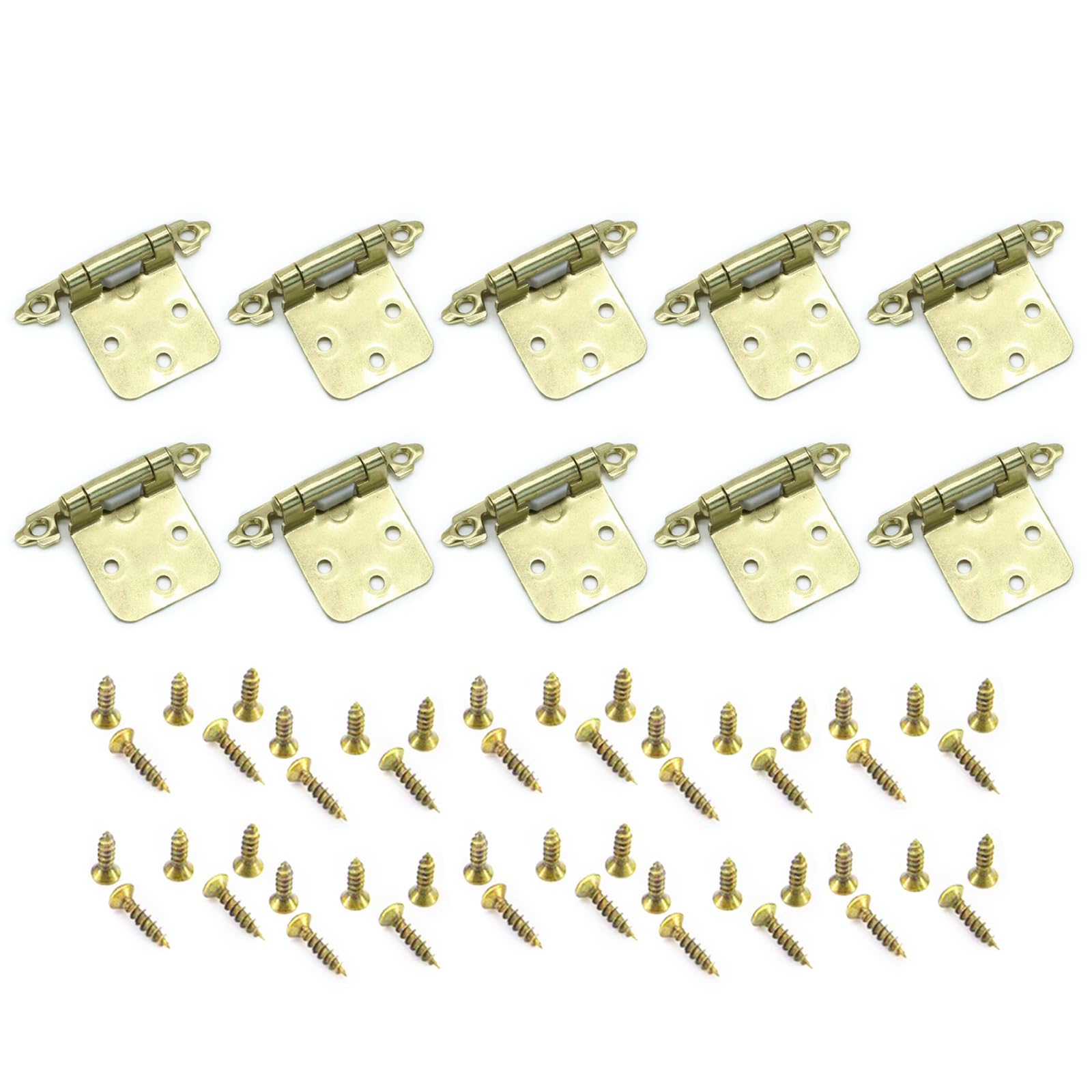 Fexxkg Gold 10Pcs Antique Closing Hinges Heavy Duty Door Cupboard Hinges Kitchen Cabinet Door Hardware Enduring Antique Closing