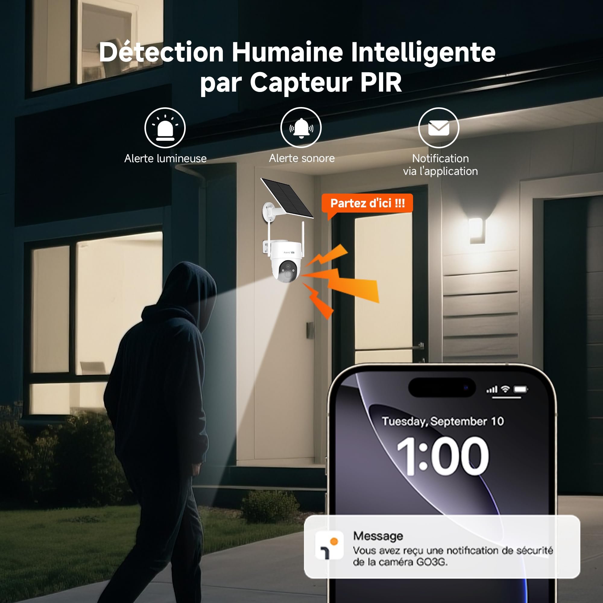 ARENTI 4G LTE Caméra Surveillance Solaire avec Carte SIM, Batterie et Panneau Solaire, Caméra Extérieure sans Fil, 2K PTZ Caméra IP, Audio Bidirectionnel, Vision Nocturne Couleur, Détection IA, AOV