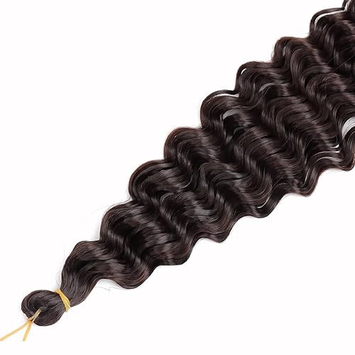 Miniatura 4 de 8 paquetes de 28 pulgadas de cabello ondulado de ganchillo de onda profunda para mujeres negras, extensiones de cabello sintético rizado de