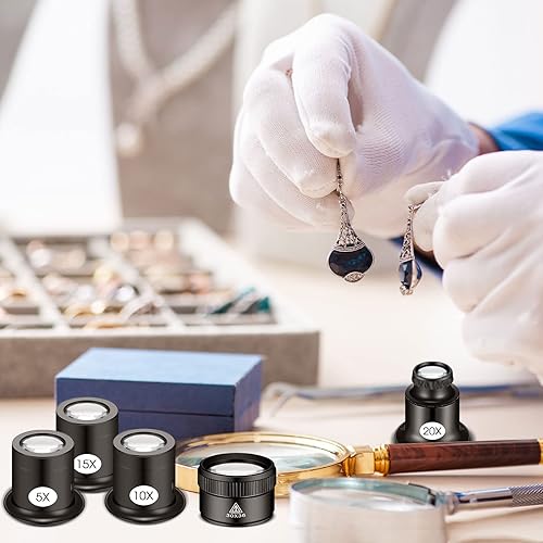 Miniatura 5 de Jewelers - Lupa monocular portátil, lupa monocular, lupa con bucles para los ojos, lupa con lente de 1.18 x 1.11 pulgadas, herramienta de reparación