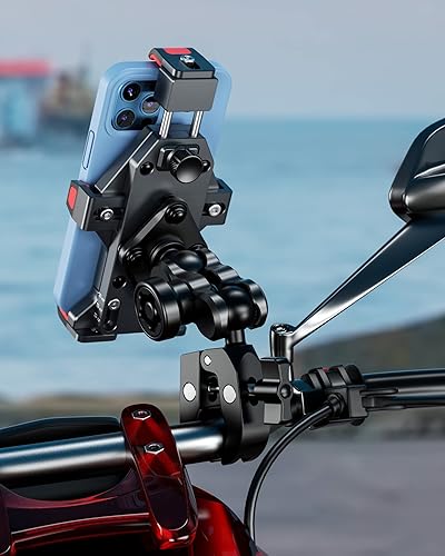 Miniatura 6 de BRCOVAN Base de montaje de abrazadera de manillar de bola de 1 pulgada para rieles de 0.5 a 2 pulgadas de diámetro, compatible con soportes RAM