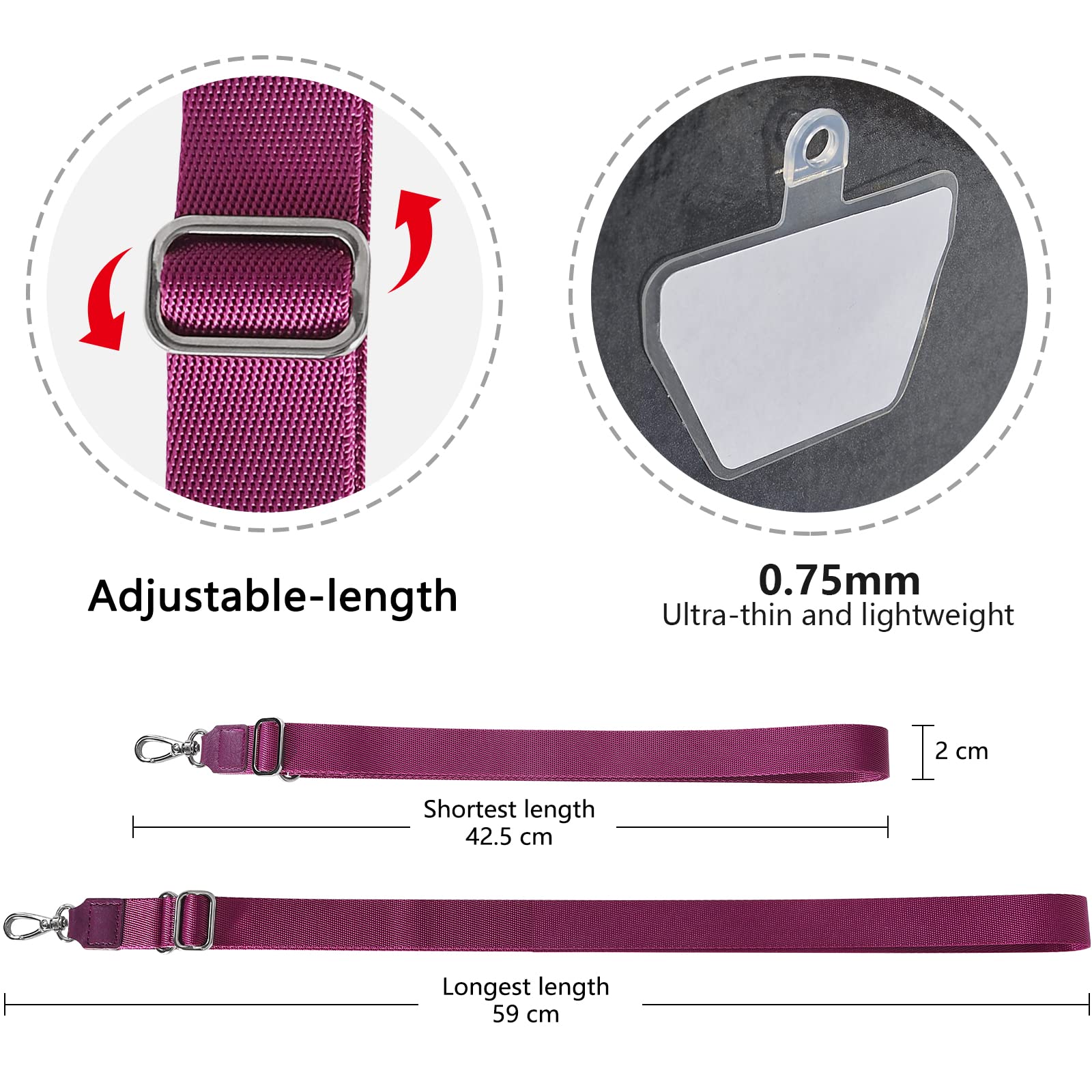 Hama Cinturino per cellulare, universale, regolabile, con