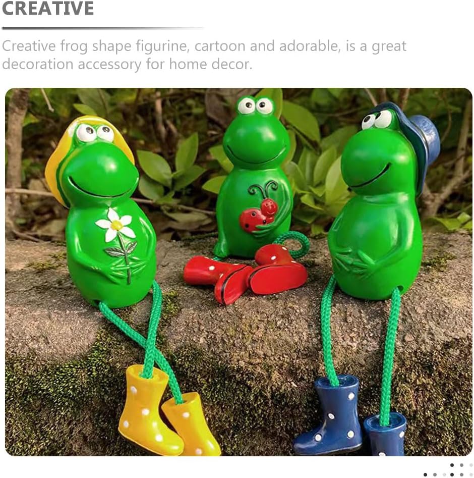 ARTIBETTER Frog Figurine with Long Legs Shelf Sitters Resin Home Decor Ornaments Cute Frog Decorations for Living Room Office and Kids image 3
