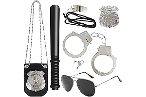 6Pcs Police Pretend Play Toys Set,Kids Detective Set Accessories,Police Officer Costumes with...