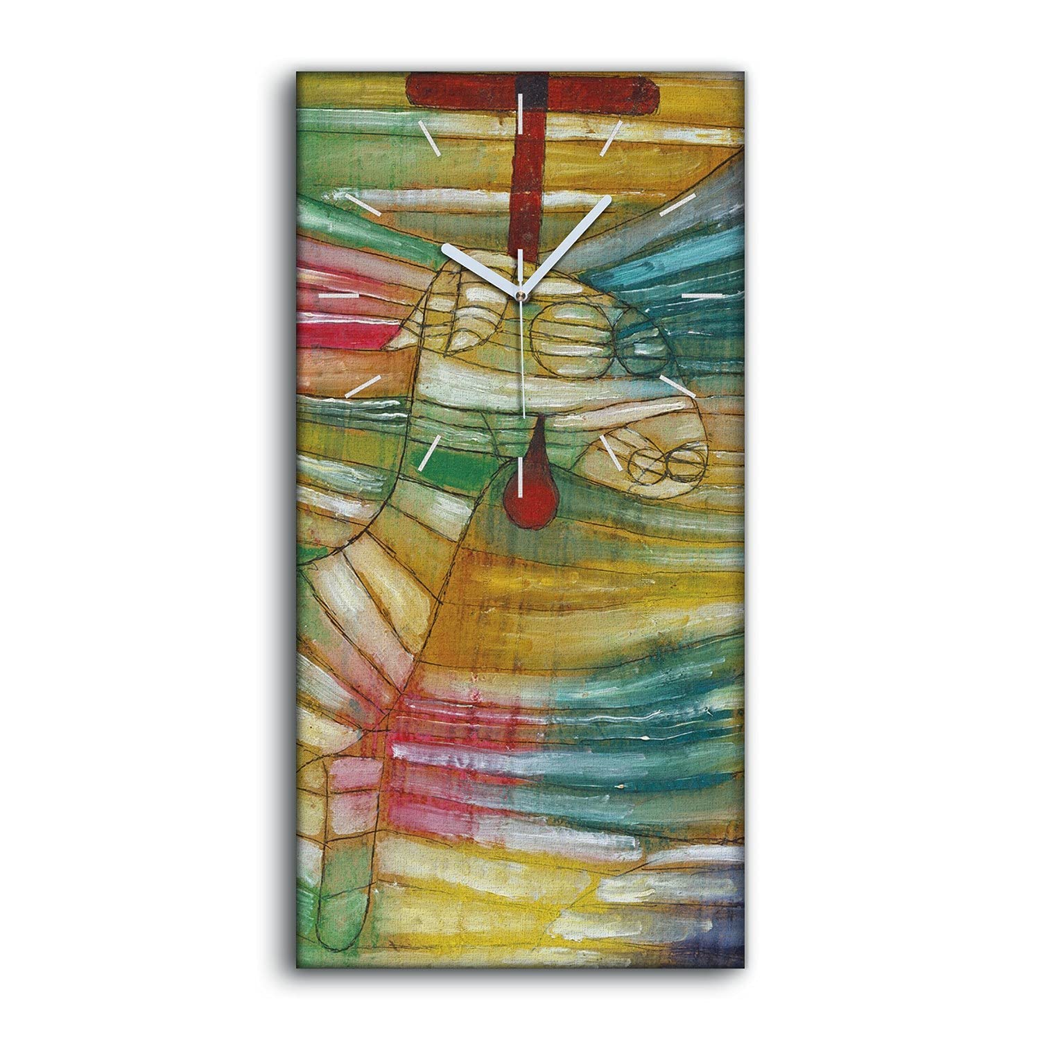 Horloge sur toile déco art moderne 30x60cm pour chambre sans tic tac