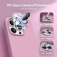 Vista 840 de GONEZ Funda de silicona para iPhone 15 Pro Max, compatible con Magsafe, protector de cámara + protector de pantalla, forro de microfibra suave Negro