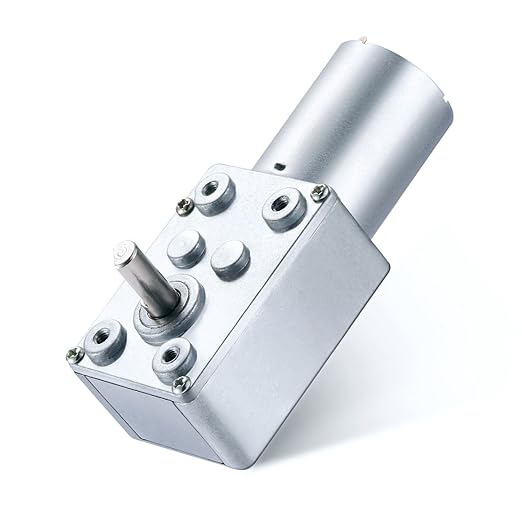 Greartisan DC 12V 65RPM Turbo Worm Geared Motor High Torque Turbine Worm Gear Box Reduction Motor 6mm Shaft JSX100-370