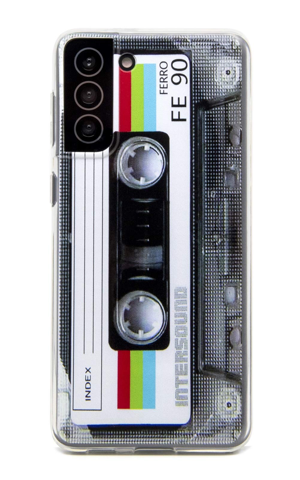 FAteam Case for Galaxy S21 Plus 5G Shockproof Scratchproof with TPU Soft Bumper Retro Cassette Tape Case Compatible with Samsung Galaxy S21+ 5G