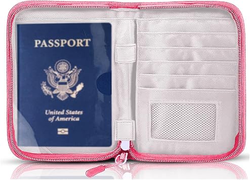 Passport Holder for Travel Essentials, RFID Blocking Protector Passport Wallets, Passport Document Organizer Case for Travel Must Have, Passport Book for Women, Couple, Family Cards, Tickets, ID, Cash