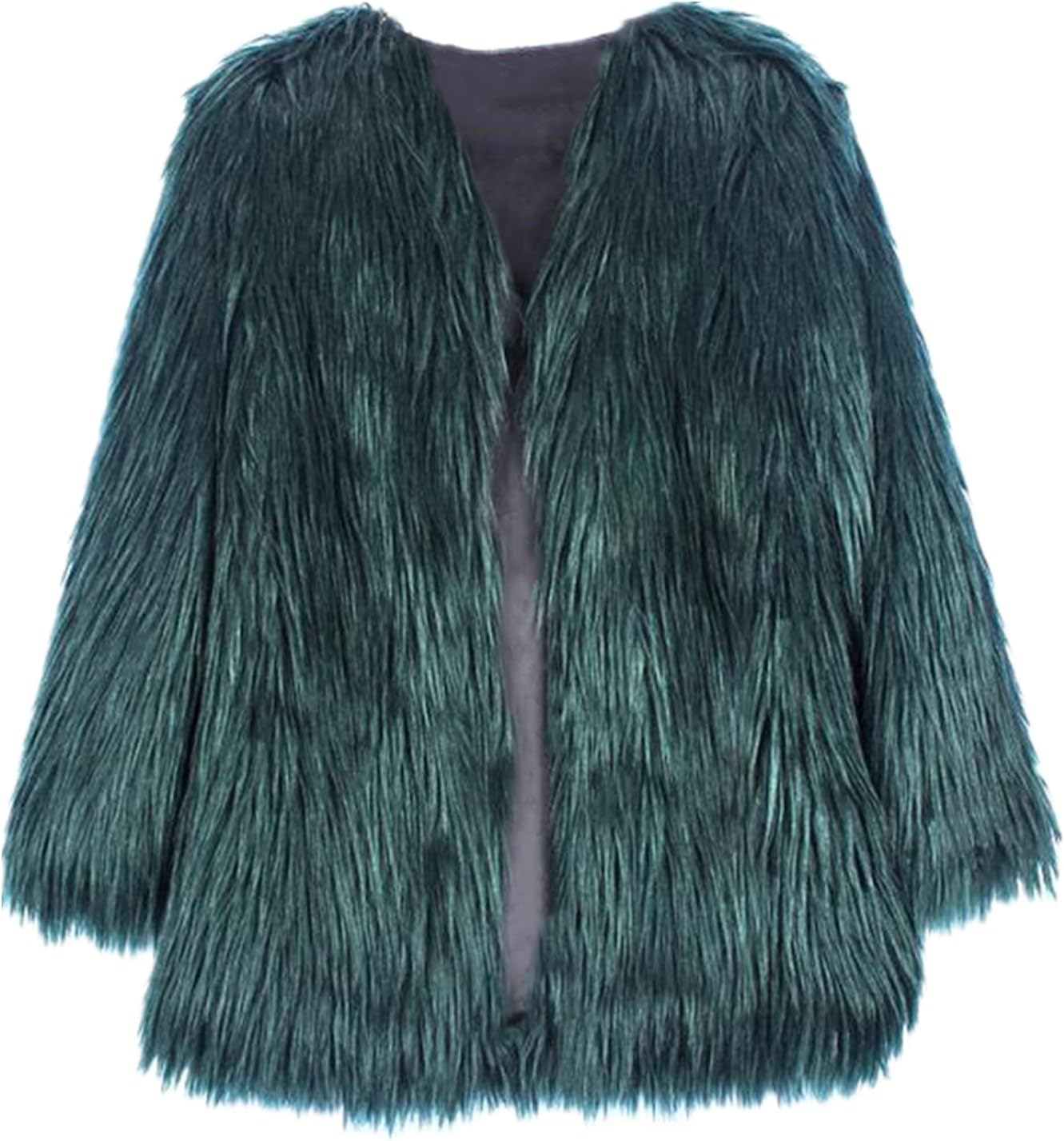 Lisa Colly Women's Autumn Winter Long Sleeve Fluffy Faux Fur Coat Shaggy Jacket Overcoat