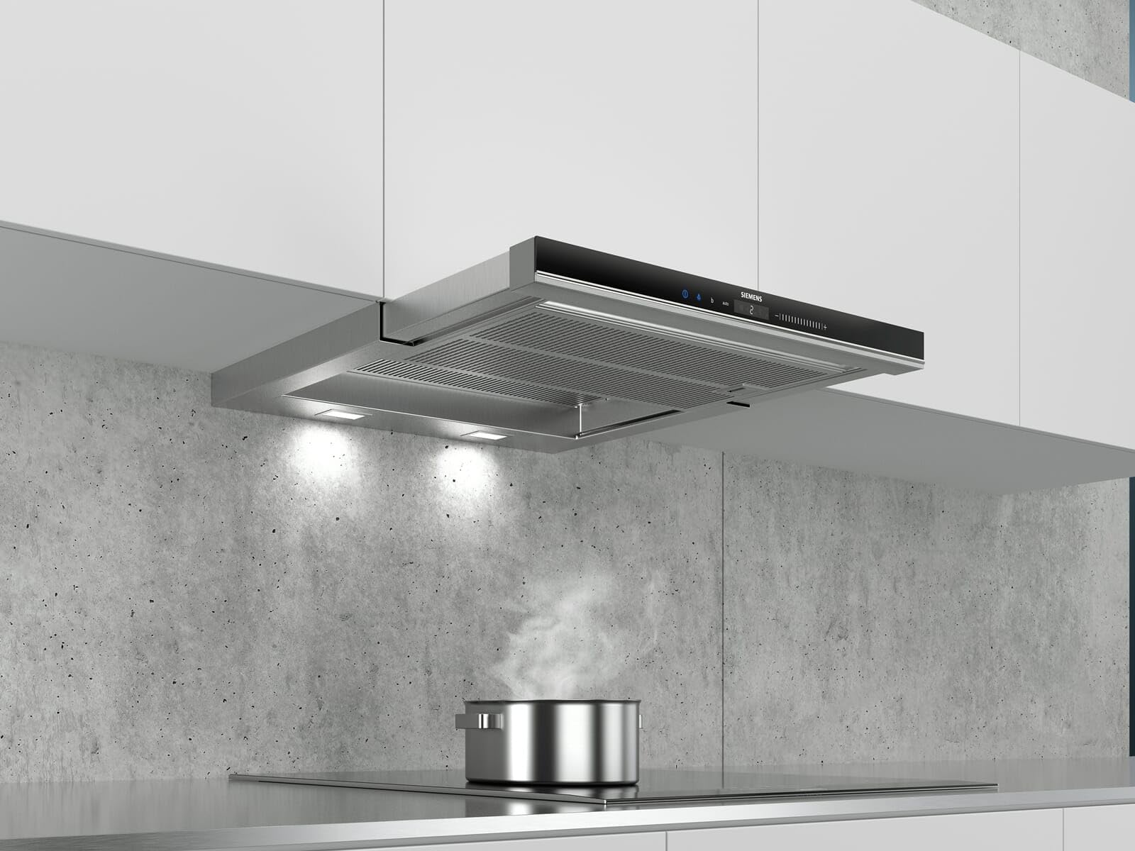 Siemens iQ700 LI69SA684 hotte Semi-intégrée (semi-encastrée) Noir, Acier inoxydable 935 m³/h A