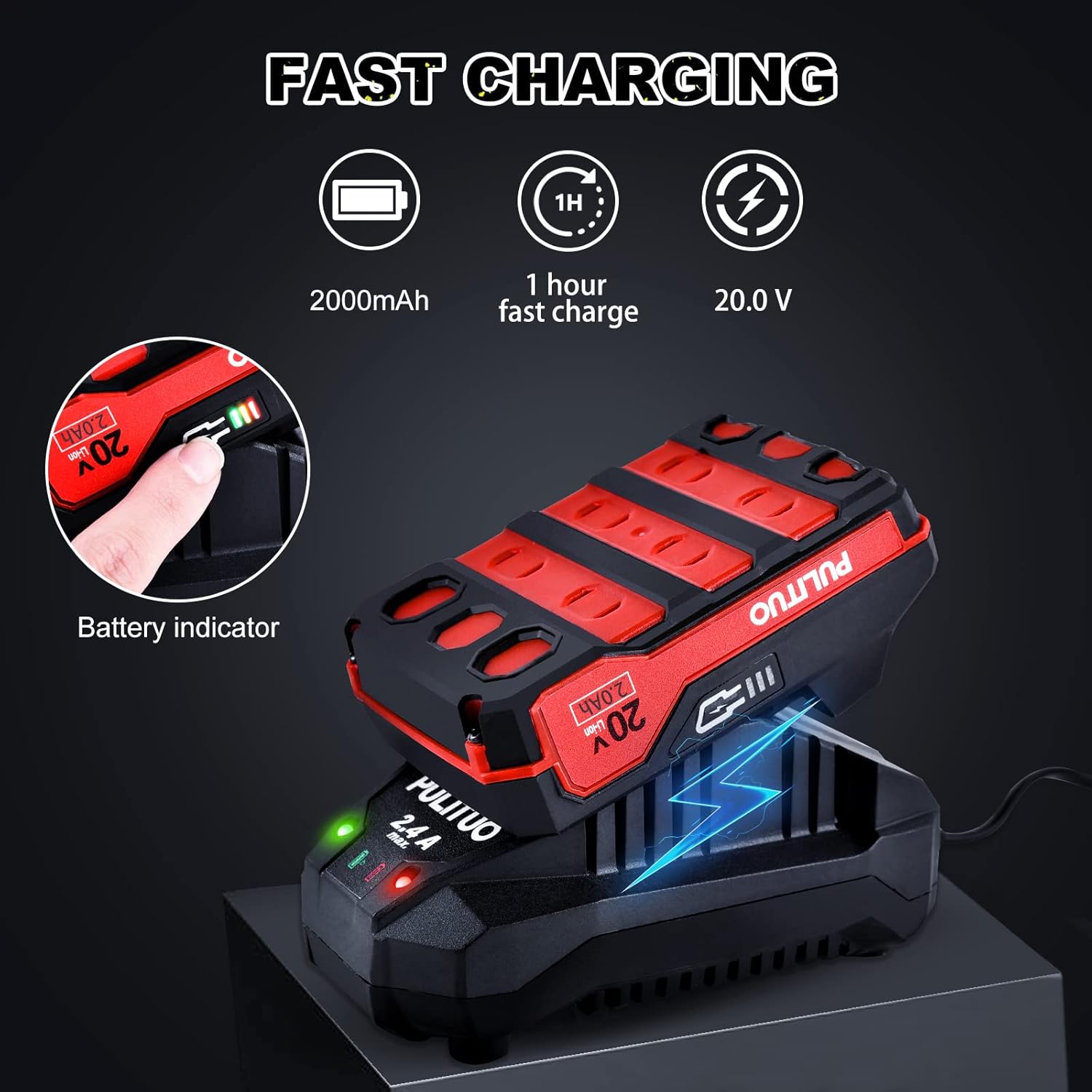 Blасk Frіdау Clеаrаnсе Impact Wrench 1/2 Inch Chuck, PULITUO 20V Brushless Cordless Impact Wrench with 2.0Ah Li-Ion Battery and Charger, Max Torque 400N.m, 4Pcs Driver Impact Sockets