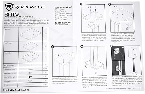 Miniatura 7 de Estantería Rockville Rhtsc para parlante, sonido envolvente, para cine en casa