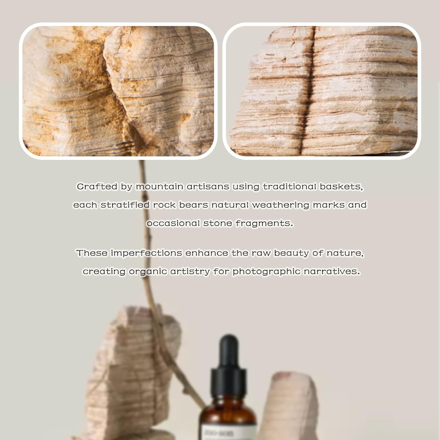 5PCS Original Design Product Photography Backdrop Irregular Natural Texture Rocks Photo Props for Food Jewelry Cosmetic Makeup Photoshoot