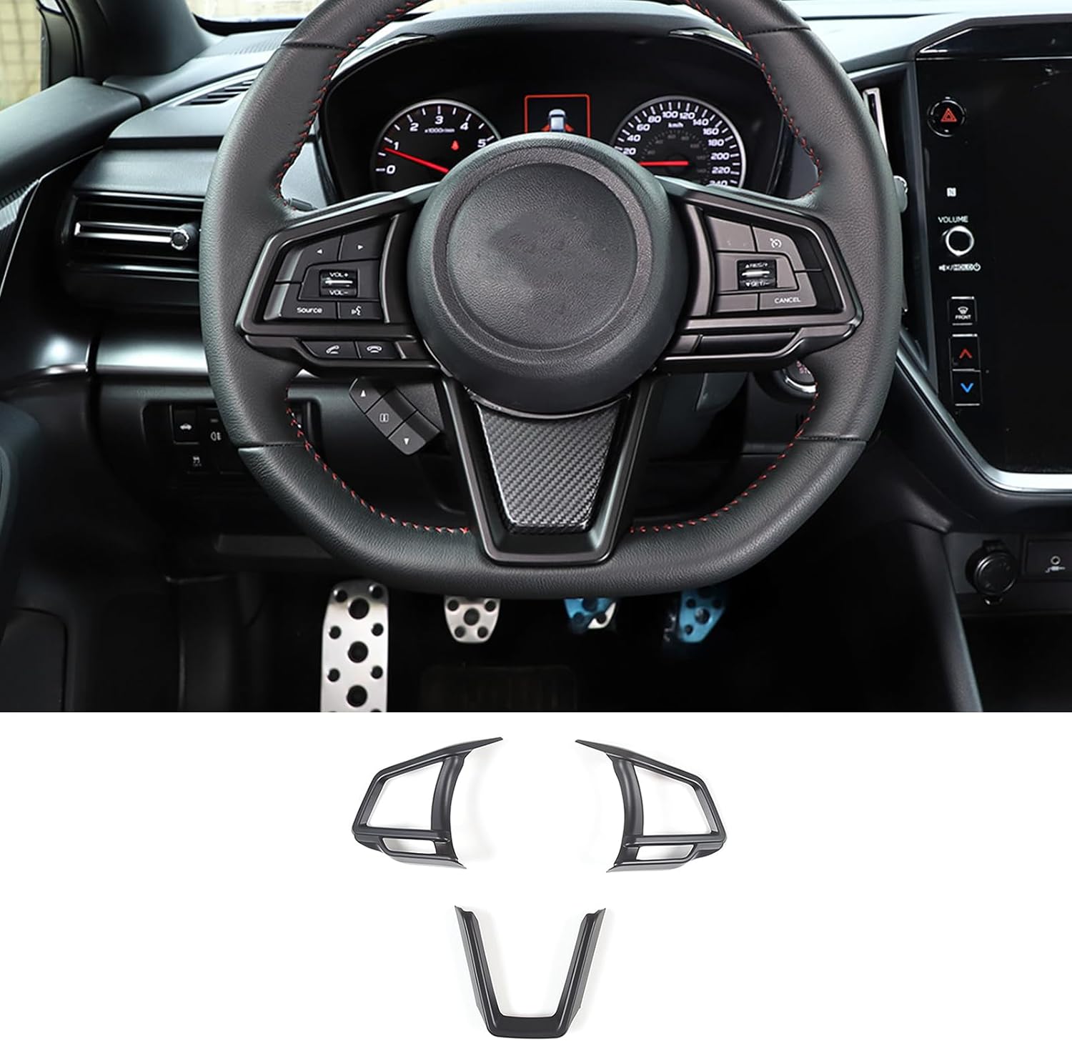 Button Frame Cover Trim Compatible with Subaru WRX 2022 2023 2024, Car Panel Protection Frame Molding Trim WRX 2022Accessories (Carbon Fiber Pattern-Manual Transmission)