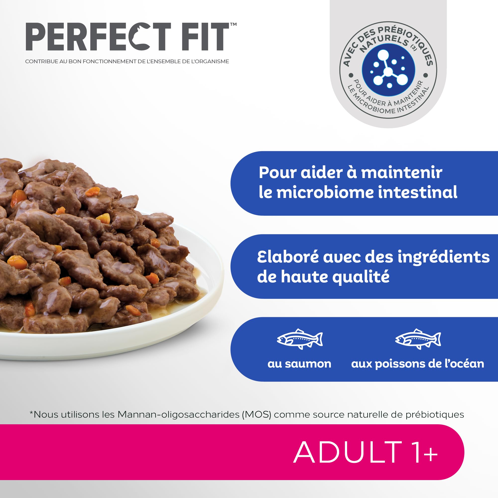 PERFECT FIT Repas pour Chat Adulte Stérilisé - 52 Sachets Fraîcheur (Lot de 13 Packs de 4x85g) - Pâtée pour Chat en Sauce au Saumon / aux Poissons blancs - Nourriture Complète & Equilibrée