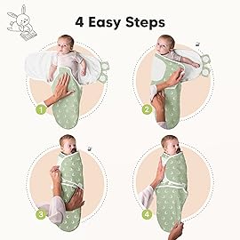 KeaBabies 3-Pack Organic Baby Swaddle Sleep Sacks - Swaddles for Newborns, Infant 0-3 Months, Baby Girls, Boys, Soft & Snug Newborn Sleep Sack, Nursery Swaddling Blankets (Lunaris)