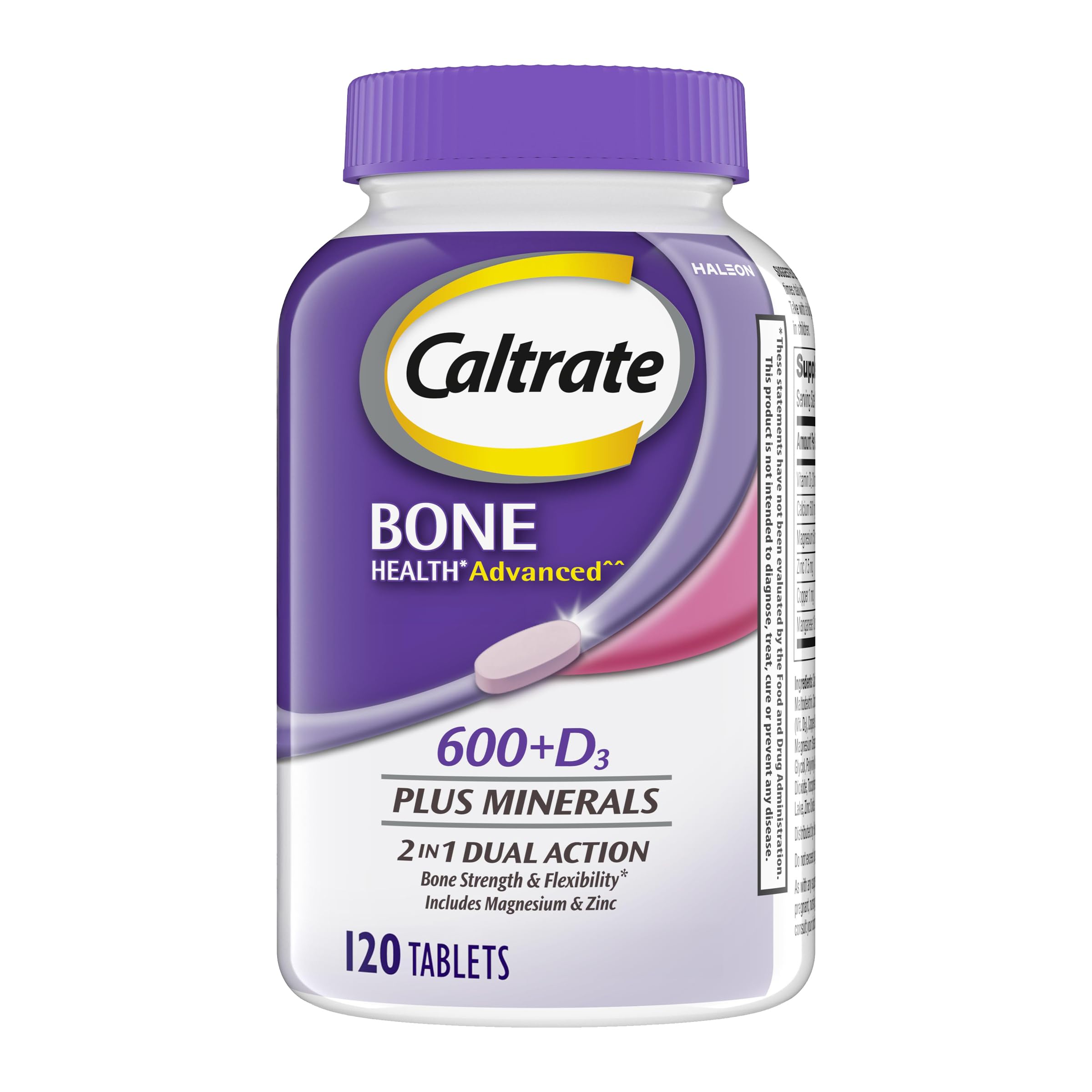 Caltrate 600 Plus D3 Vitamin D and Calcium Supplement Tablets, 120 Count New 120 Count (Pack of 1)