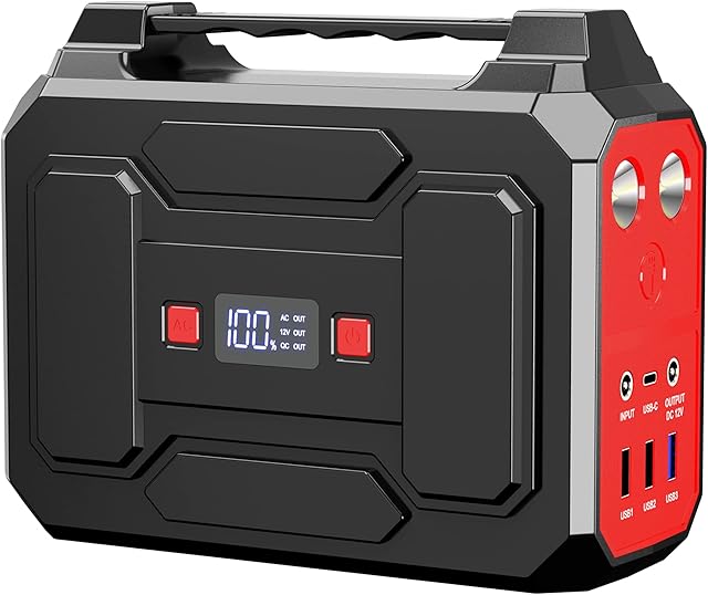 Powkey 99Wh/ 27000mAh Portable Power Station,100W Camping Power Pack,Solar Generator with AC/DC/USB/Type C Outlet for Outdoors Camping Travel Fishing Emergency Power Supply