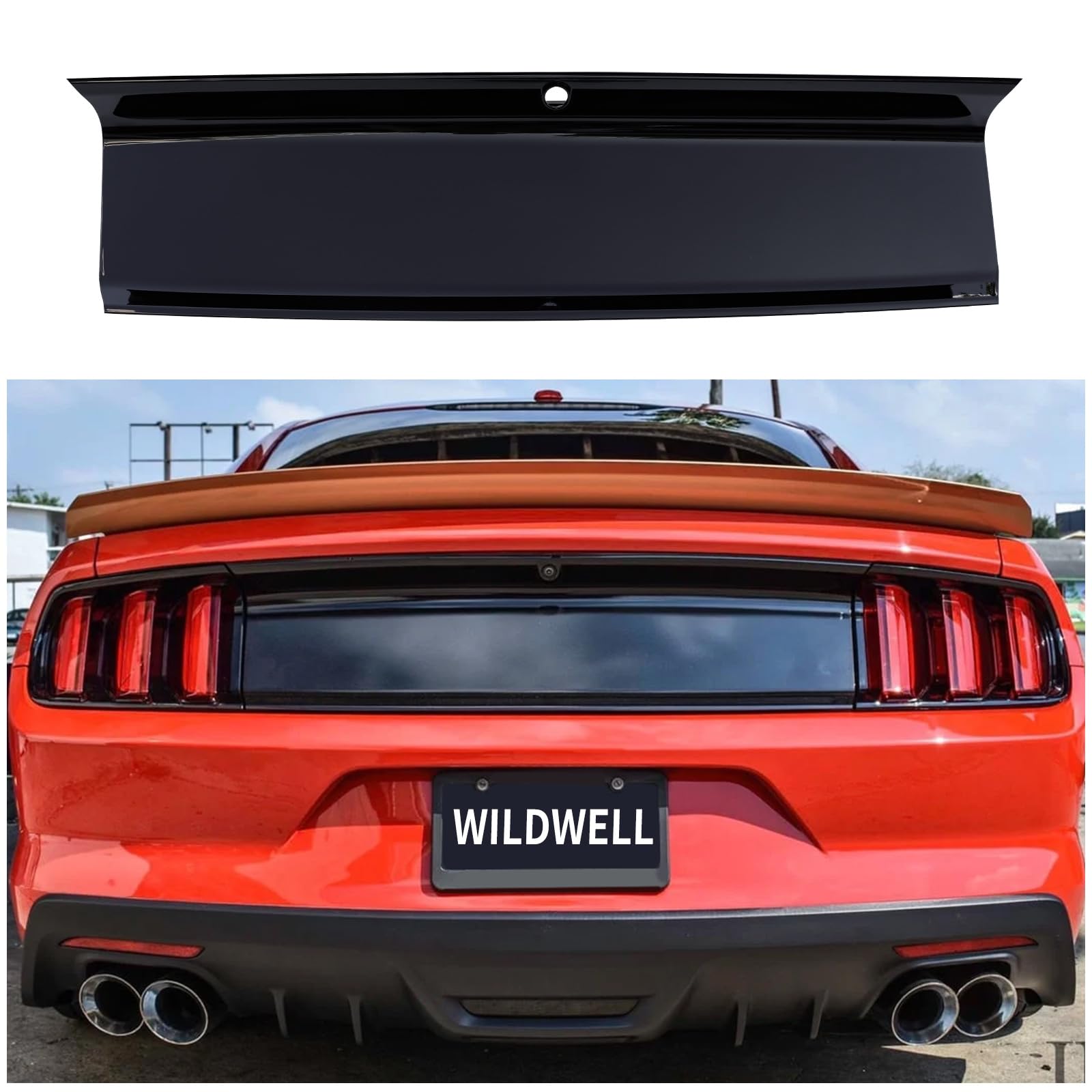 WildWell Trunk Decklid Panel Compatible with 2015-2023 Ford Mustang