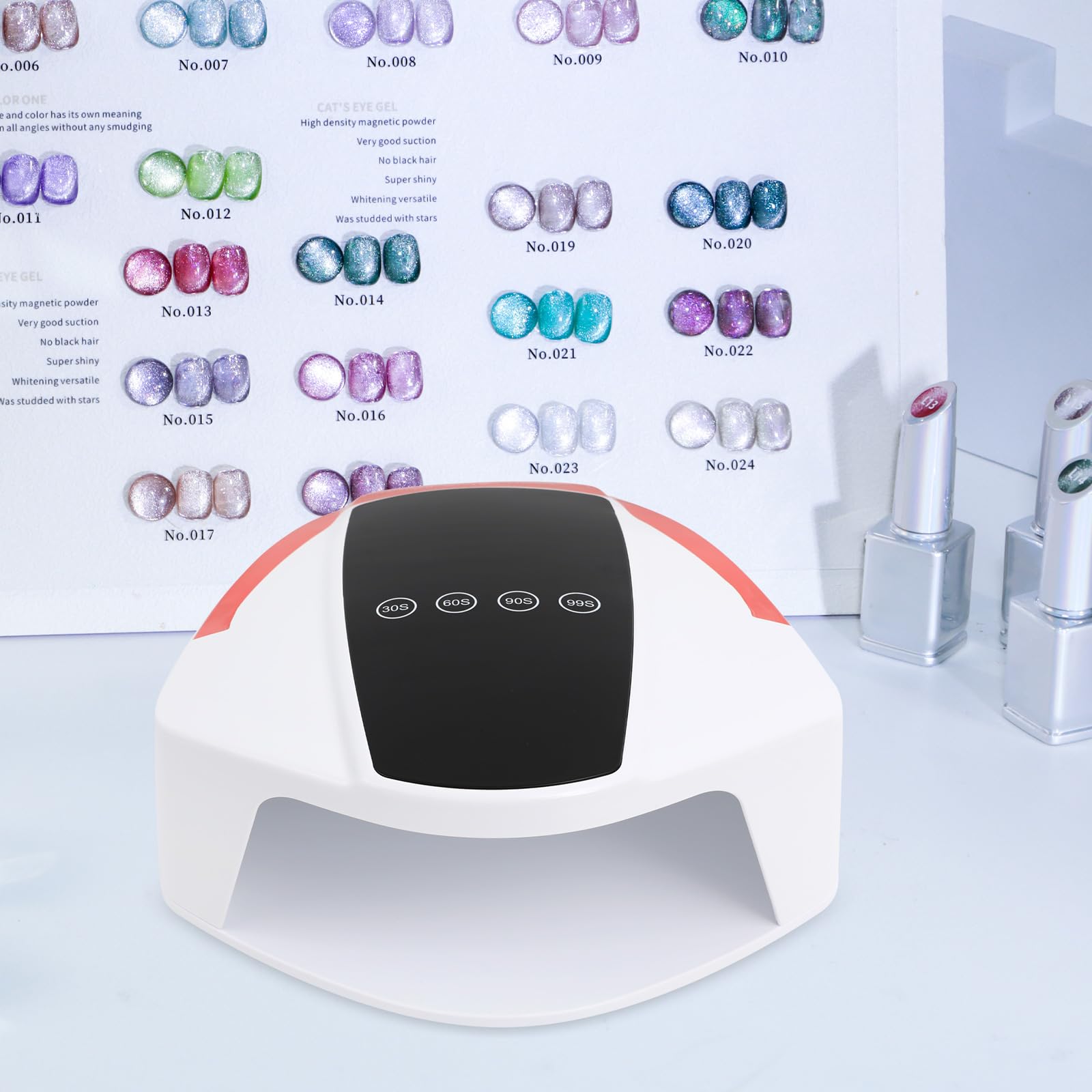 BENTFL Rechargeable UV/LED Nail Lamp, 96W Manicure Desk Lamp with Timing Settings, Automatic Sensor UV LED Nail Dryer, IP20