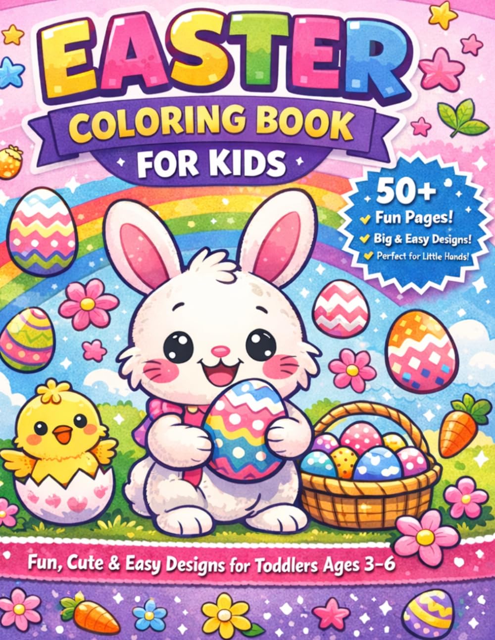Easter Coloring Book for Kids Ages 3–6: Fun, Cute & Easy Easter Designs with Activities, Tracing, Dot-to-Dot & More