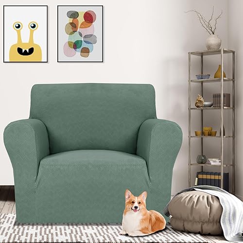 Miniatura 80 de MAXIJIN Funda súper elástica para sofá de 3 cojines, funda universal de 1 pieza para sofá de sala de estar, protector de muebles de elastano, apto