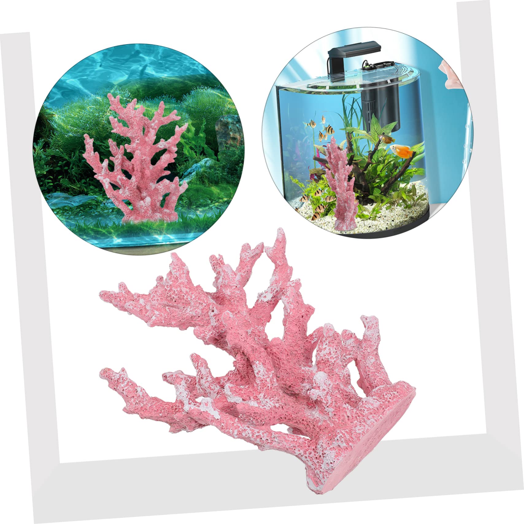 BESPORTBLE Decoración Estilo Mediterráneo de Coral Artificial de Resina Adorno Rosa Fácil de Cuidar para Acuario para Decoración de Peceras