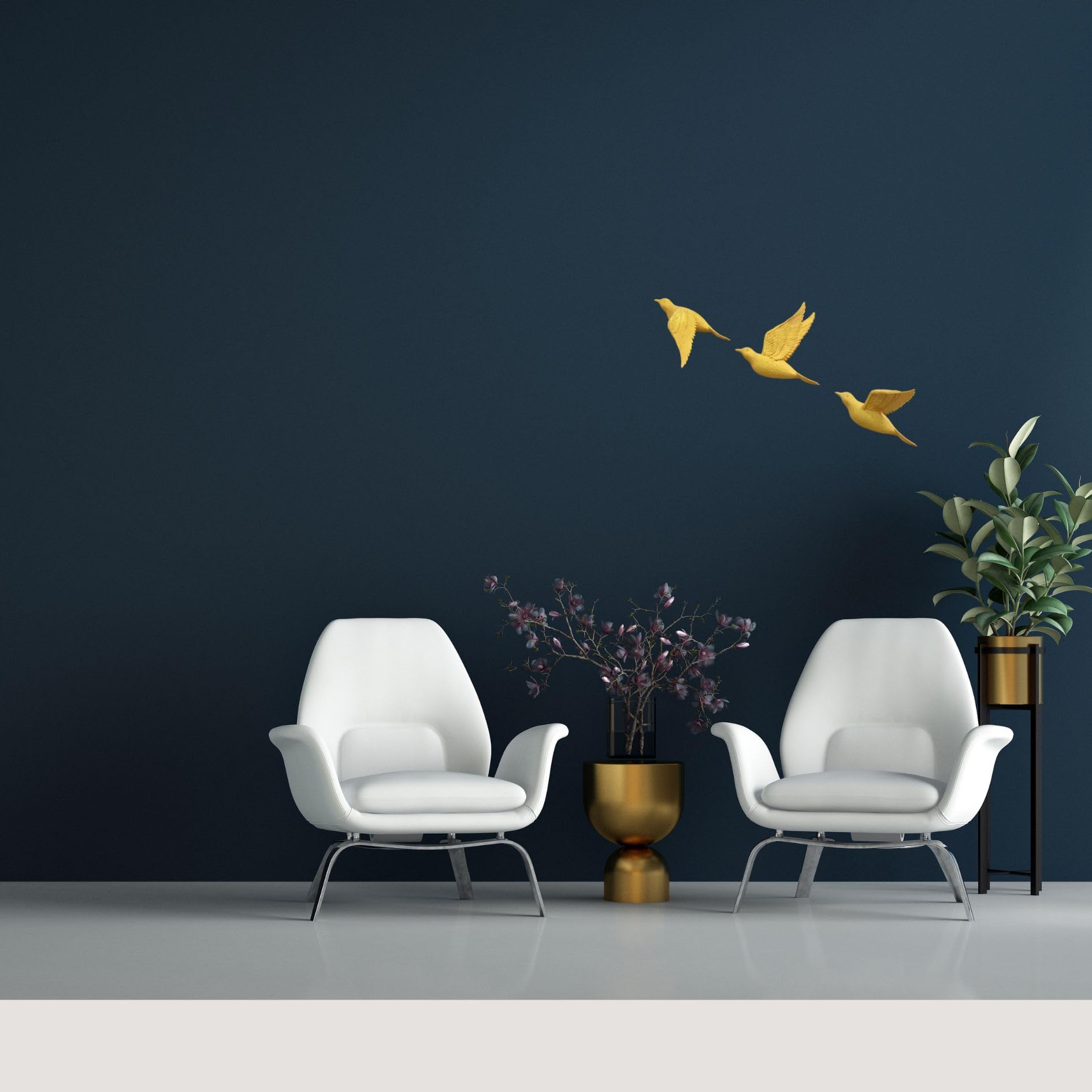 QUANTUM LEGENDS Set of 3 Flying Birds 3D Wall Art | Wall Decor & Wall Hangings Birds Items for Living Room, Dining Room, Bird Set for Decorative Room, Hall, Office | Perfect for Bird Lovers (gold) 1