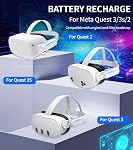 2-Pack 5000mAh Battery Pack for Meta/Oculus Quest 3S/3/2, 18W PD Fast VR Charger, Extended 4-8H Playtime, Dual Fast Charging, Clip-On Power Banks, Lightweight & Safe, Meta Quest 3S/3/2 Accessories