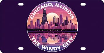Chicago Illinois Design B Souvenir Metal Plaque - Wall Decoration