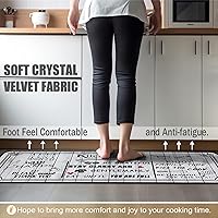 Vista 62 de Alfombras de Cocina Marrón, Alfombras de Microfibra Antideslizantes y Lavables para el Piso de la Cocina, Juego de 2 Piezas de Alfombras Decorativas