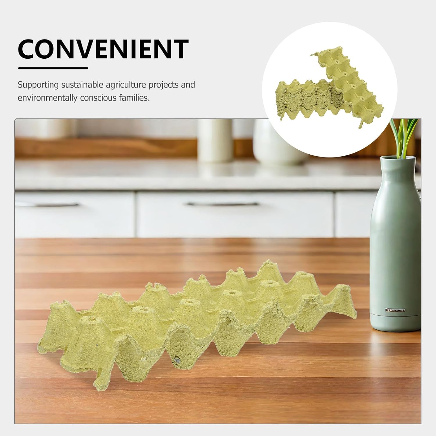 30pcs Paper Pulp Egg Cartons - Empty Cardboard Egg Cartons Blank Storage Containers for Farmers Market Family Kitchen Storing 10 Cell