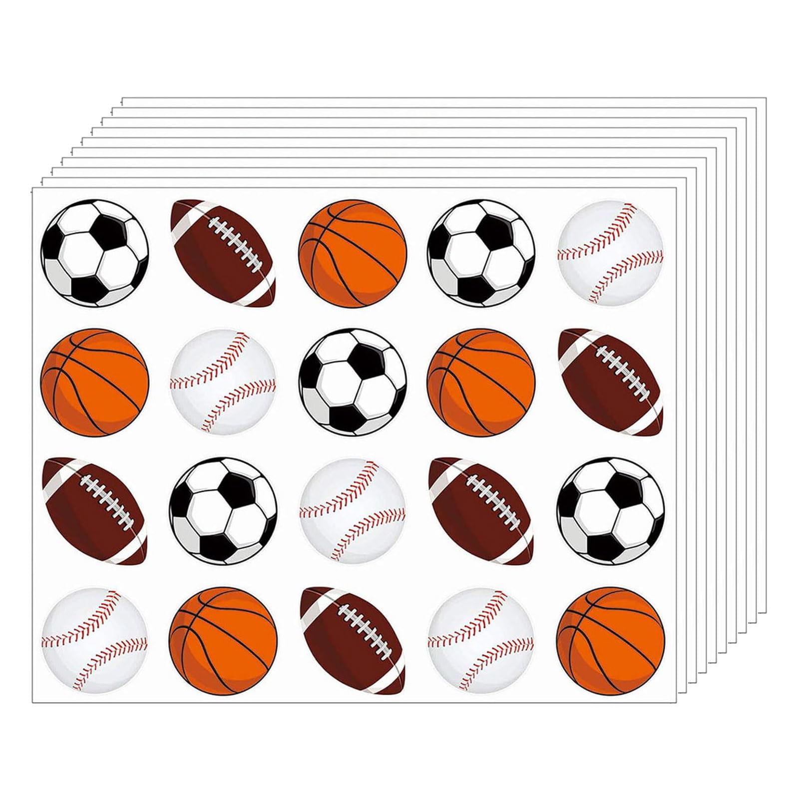 Msioytog Multicolor Of 10 Creative Athletic Party Decoration Sticker For Sports Enthusiasts Theme Event Sports Ball Sticker Party