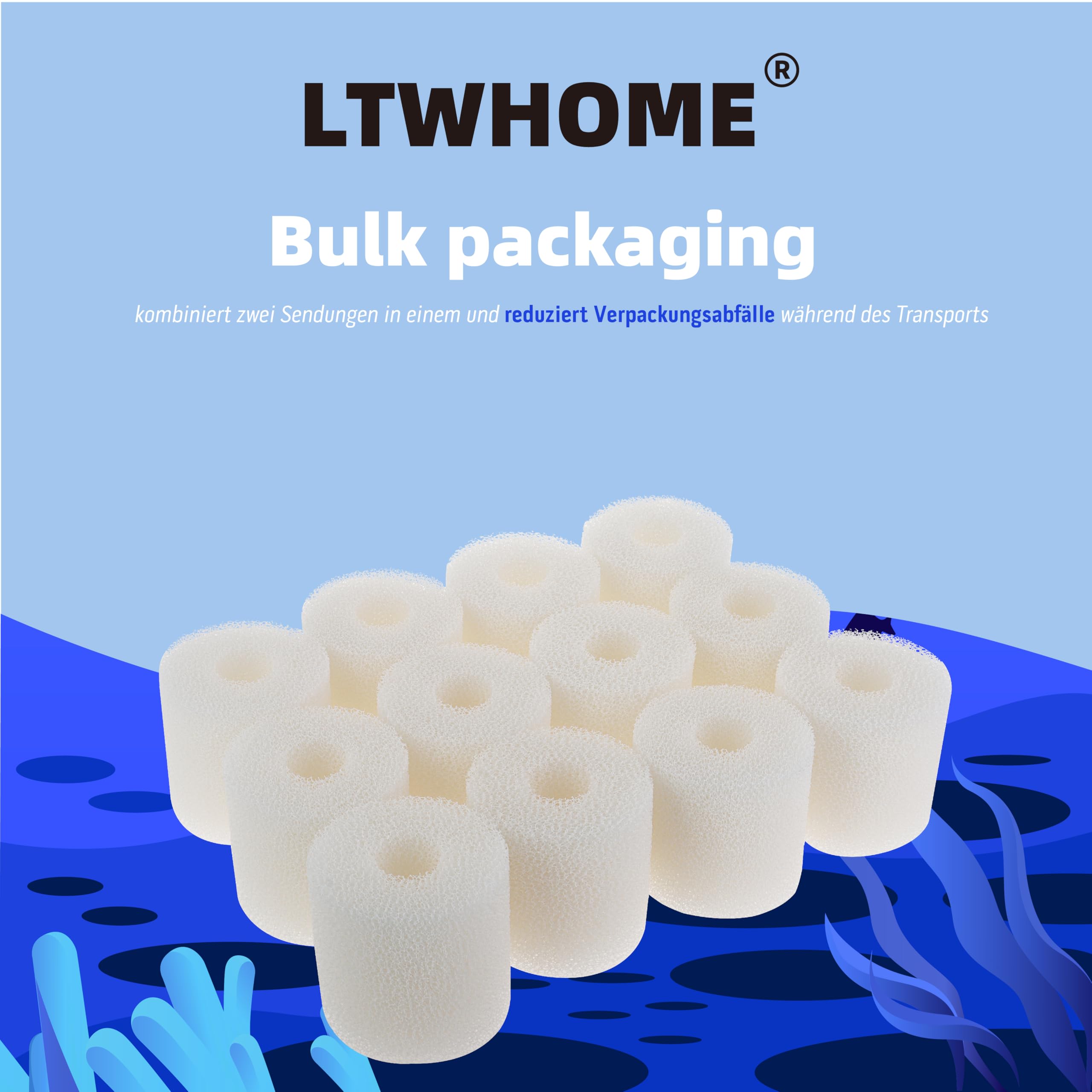 Compatible Mousse de Filtre Convient pour Eheim 2618080 Cartridges Aquaball 2208-2212/60-180,Biopower 160-240 et Eheim Prefilter 4004320 (Paquet de 12)
