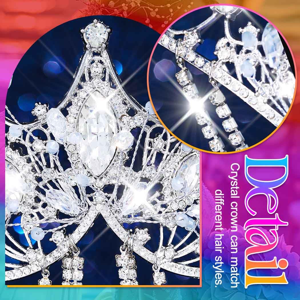 Kilshye Rhinestone Wedding Tiaras and Crowns Silver Crystal Bridal Headband Prom Headpiece for Women - Image 6
