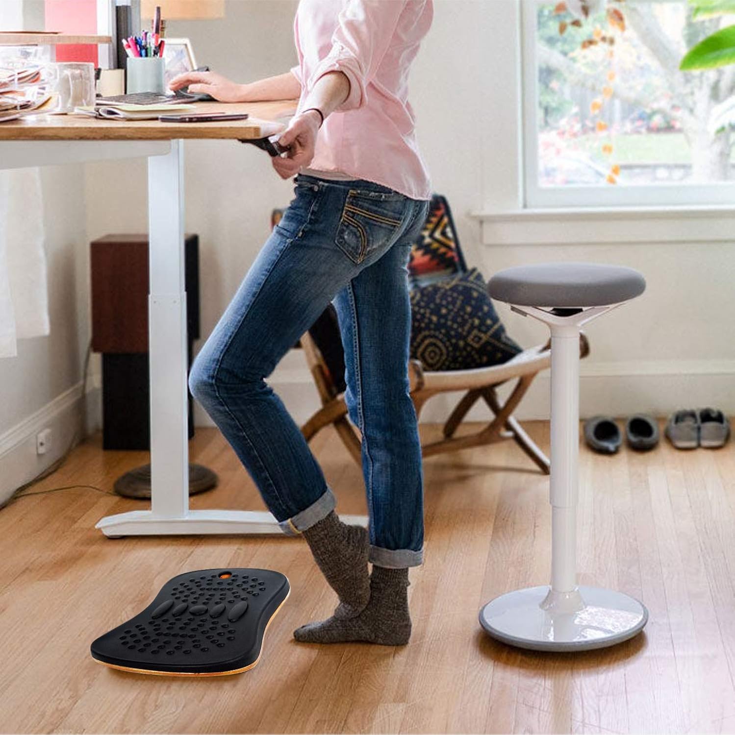 Yes4All Wobble Board for Standing Desk/Anti-Fatigue Office Foam Pad - Standing Desk Mats, Office Accessories : Sports & Outdoors