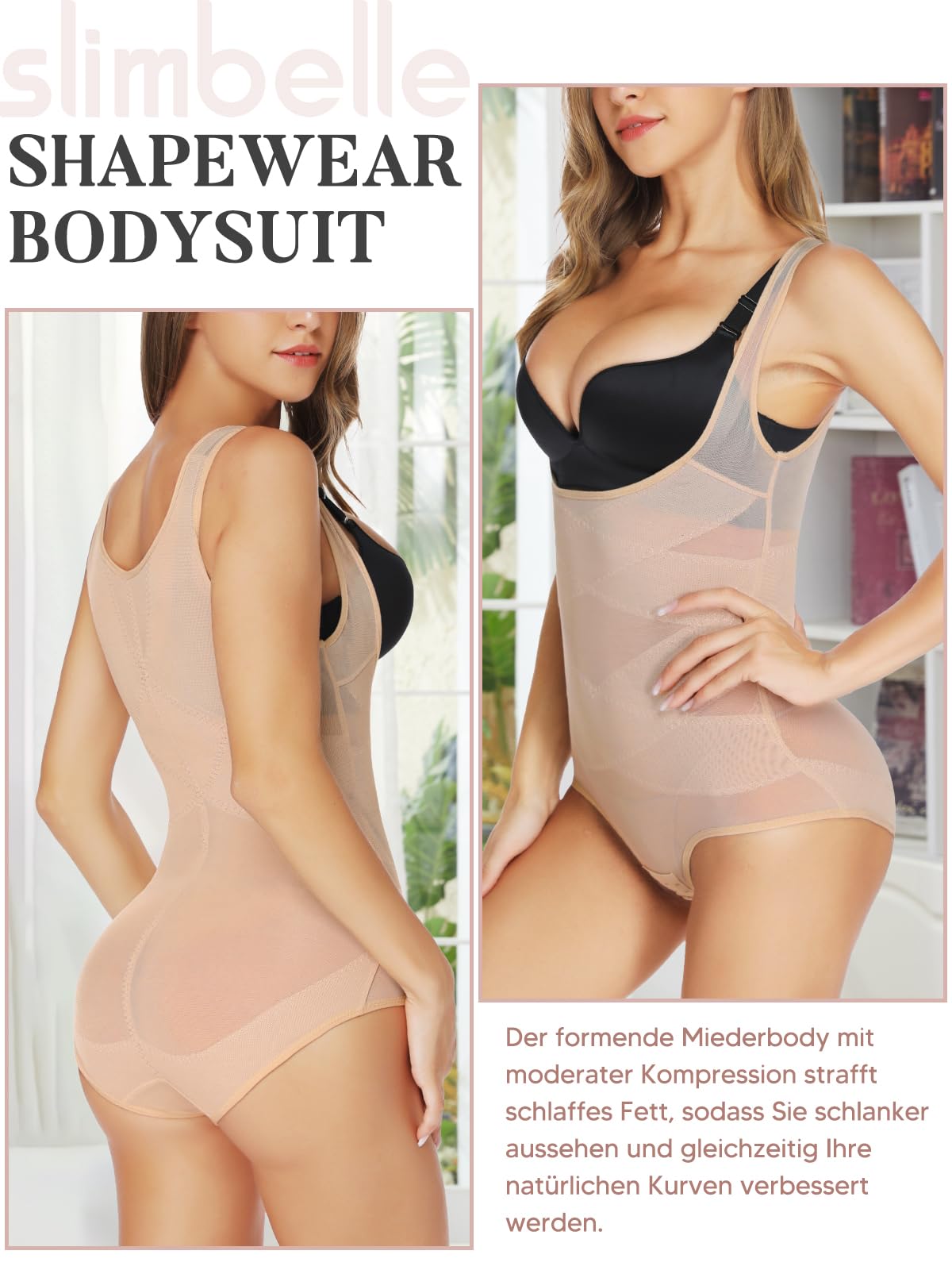 SLIMBELLE Body wyszczuplające brzuch modelujące figurę bezszwowe