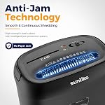 Suntiko CD210P 14-Sheet Cross Cut Paper Shredder Black | P-4 High Security, Anti-Jam, Multi-Media Shredder, 6.6Gal Bin, 5-Min Continuous Run, ETL Certified for Home Office