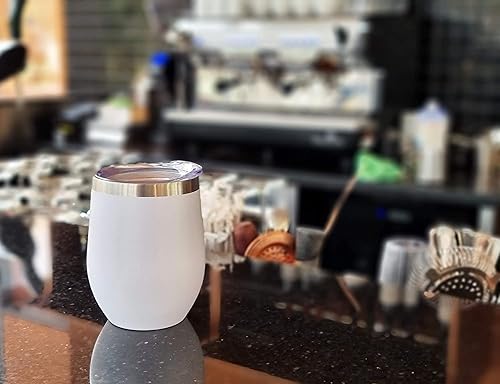 Miniatura 7 de CHILLOUT LIFE Vasos Térmicos de Vino de Acero Inoxidable de 12 oz Paquete de 2 - Vasos de Vino con Aislamiento al Vacío de Doble Pared con Tapas y